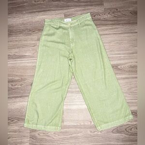 Dear John size 31 AUDREY SUPER HIGH RISE CROPPED WIDE LEG PANTS LETTUCE green